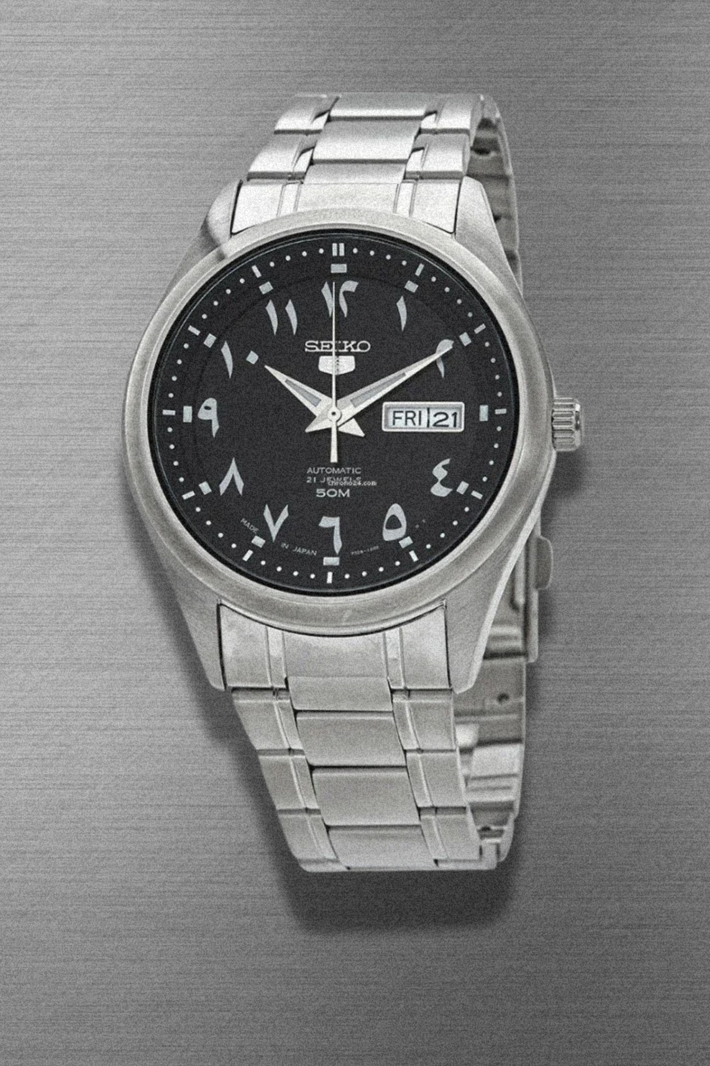Montre Automatique à Cadran Chiffres Arabes - Boîtier Et Bracelet Acier Inoxydable Argenté/bleu - Neuf Sans étiquette